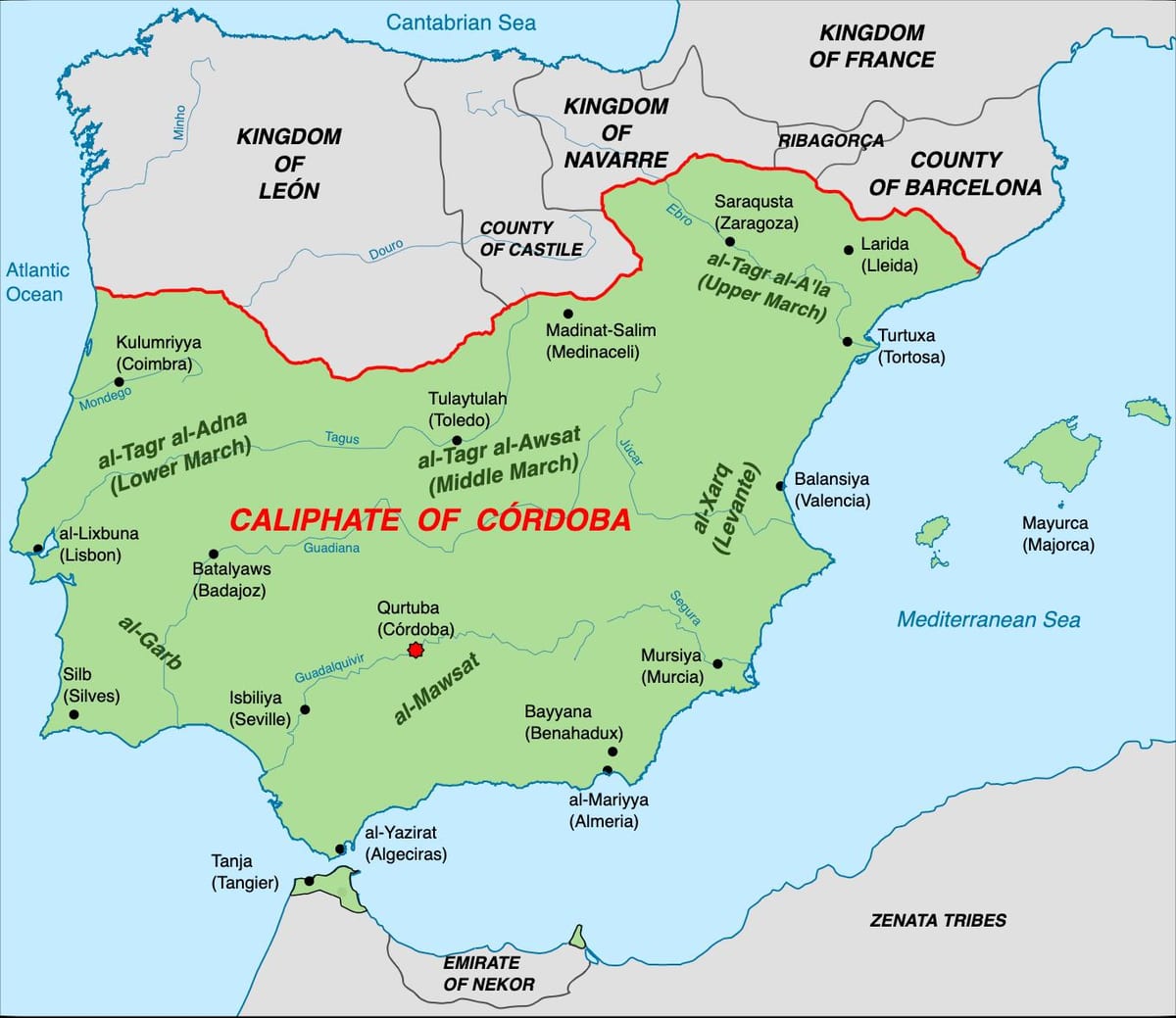 карта Испании мусульманин