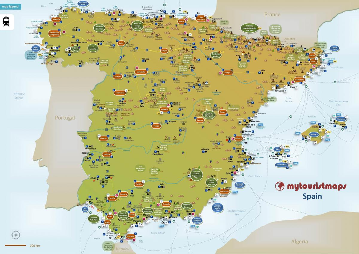 карта Испании туристическая