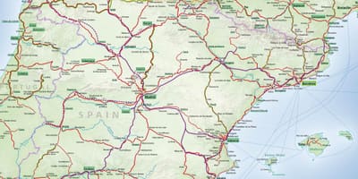 Карта Испании Железнодорожный