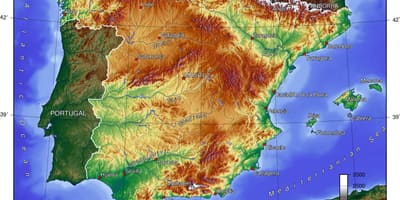 Карта Испании высот