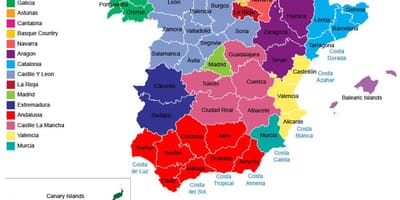 Испания карта провинций регионов