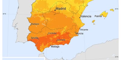 Карта Испании солнце