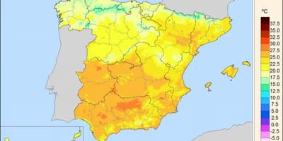 Карта Испании температура