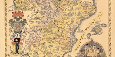 Старинная карта Испании
