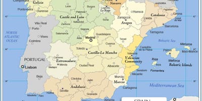 Карта Испании политические