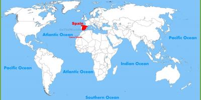 Карта мира, показывающая Испания